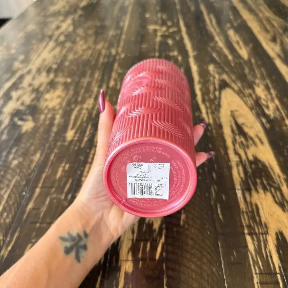 Starbucks - Red Geometric Tumbler with Straw – 24oz